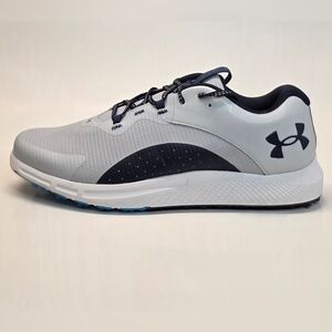 Under Armour UA Charged Draw 2 SL Golf Shoes - Halo Gray/Capri/Navy Men's  11.5